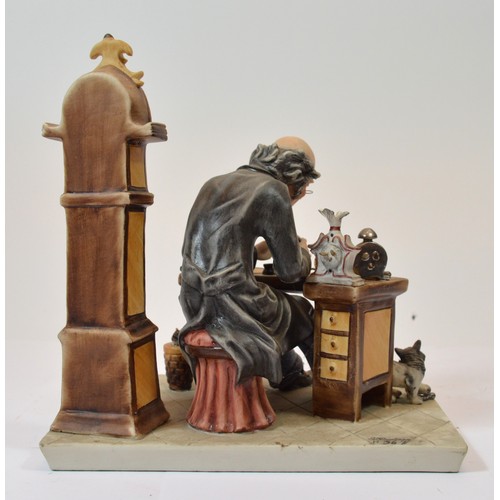 46 - Capodimonte; a figural porcelain sculpture entitled The Watchmaker, h. 24cm.