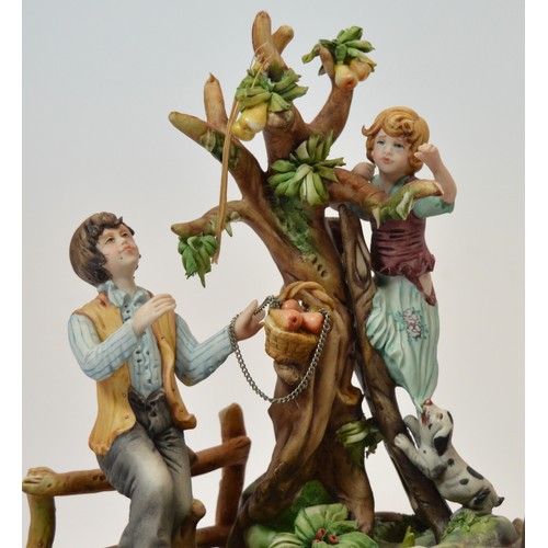 47 - Capodimonte; two figural porcelain sculptures, one entitled Rags to Riches, modelled by Zanella, c. ... 