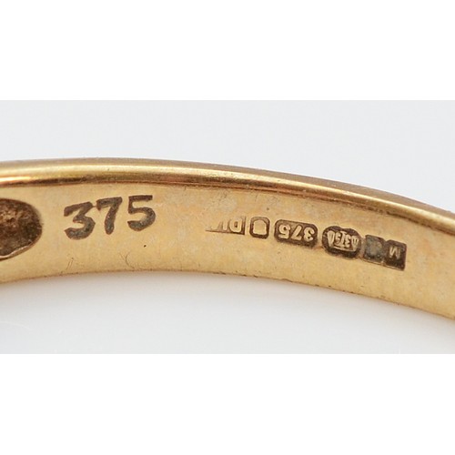 52 - A 9ct gold diamond dress ring, P, 2g, with a 9ct gold  gemset dress ring, London 1990, several setti... 