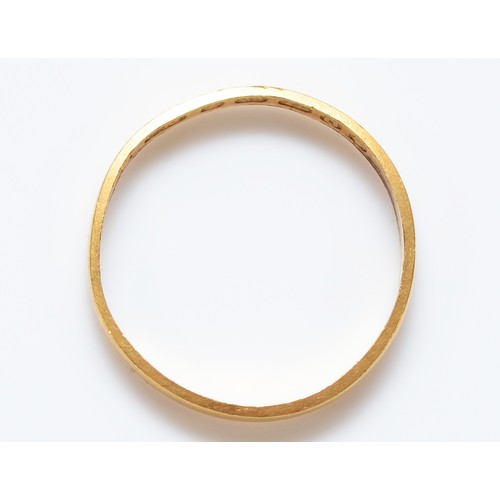 57 - A 22ct gold wedding band, Birmingham 1914, J 1/2, 4.3g