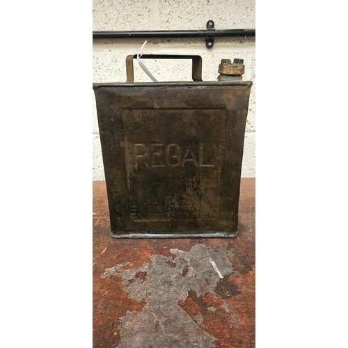 46 - A Shell Aviation Spirit can with Bowley cap and a Regal petrol can with Pratts cap (2)