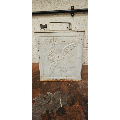 46 - A Shell Aviation Spirit can with Bowley cap and a Regal petrol can with Pratts cap (2)