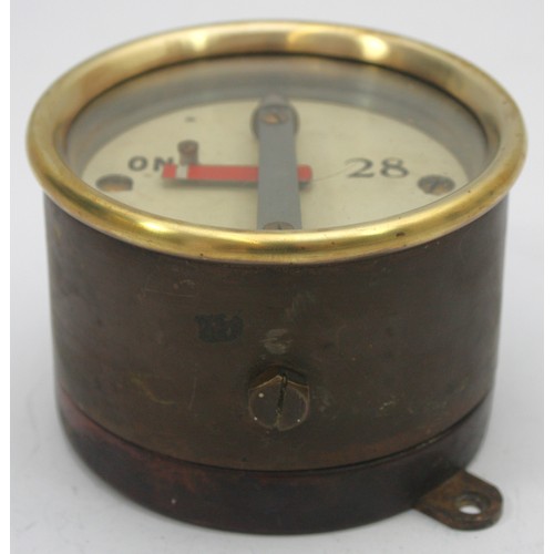 A brass-cased signal box, signal repeater dial.