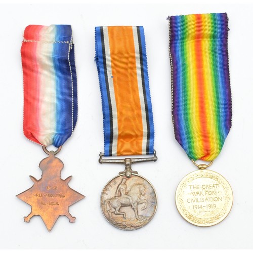 WWI trio of War, Victory and the 1914-1915 Star, awarded to 12962 PTE ...