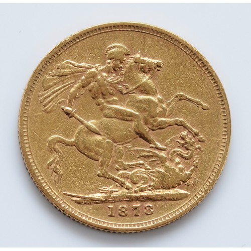 1 - Queen Victoria, bun head sovereign, 1878