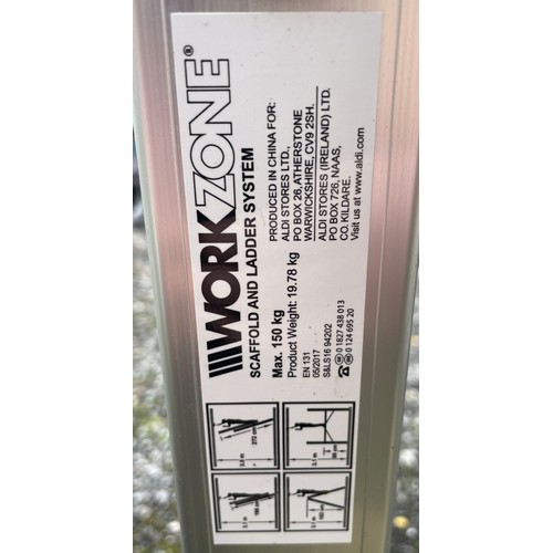 4 - A Workzone mini scaffold and ladder system, 150kg max load, together with a Workzone log splitter.