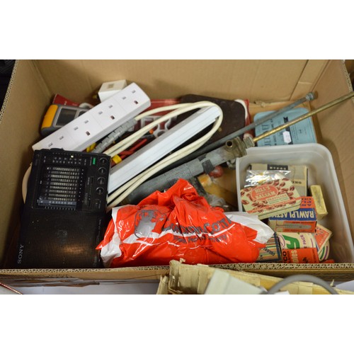 10 - A collection of hand tools to include screwdrivers, hammers, mallet and pliers, a Kidde portable fir... 