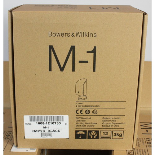 33 - Bowers & Wilkins, five matt black M1 Mini Theatre desktop speakers, in original packaging.