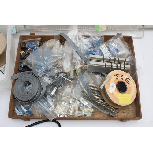51 - A ribbon cable connecting machine with accessories also, a wire wrap machine with accessories and co... 