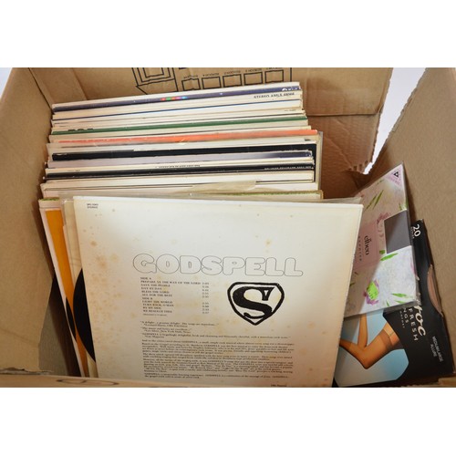 60 - Three boxes of primarily entertainment merchandise, to include, Vinyl LP's, annuals, and posters, on... 