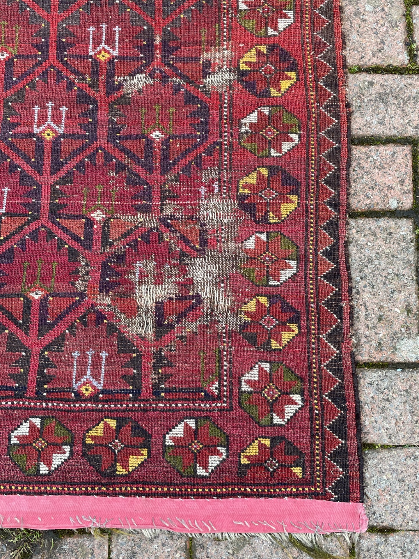 An Egyption Kilim hand woven flatweave rug, beige and browns with a ...