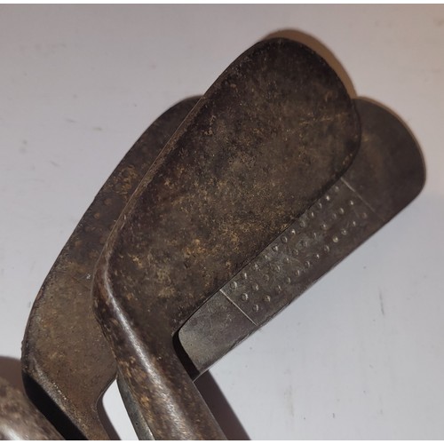 19 - Sporting related items, to include vintage golf clubs, javelin throws, and a pine sword box/case, 10... 