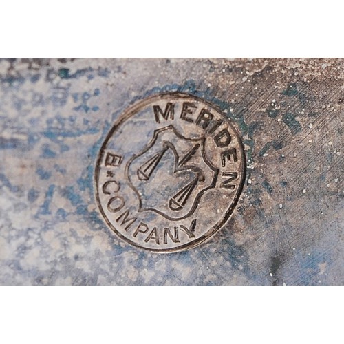 14 - A Meriden B.Company double lined pewter beer pitcher, in the form of a barrel with barrel decoration... 