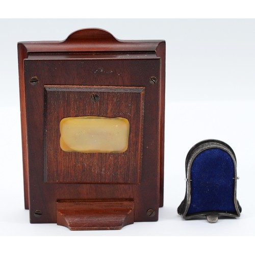 24 - R.Carr, a silver frames quartz desk clock, Sheffield 1989, 14x10cm, AA battery operated, together wi... 