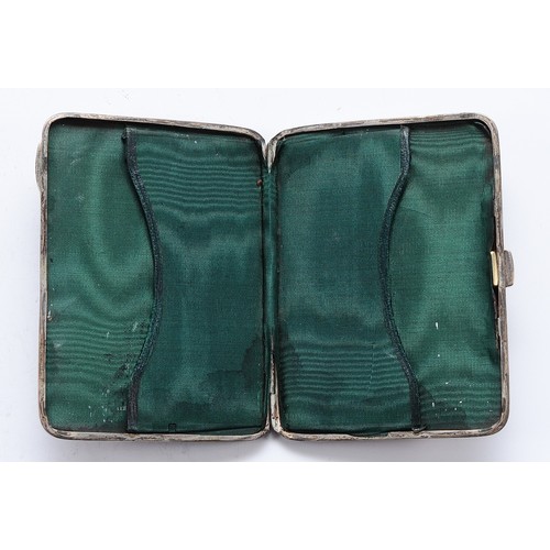29 - A silver card case, Birmingham 1911, with fitted interior and initials engraves to the front, 11x8cm... 
