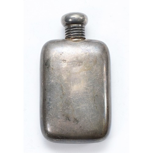 45 - A silver miniature flask, Chester 1904, with screw lid, engraved 'Isabel' to the front, 7x4cm, 24gm.