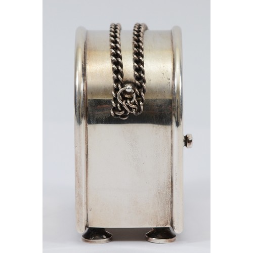 13 - Charles Frodsham, London, a limited edition Commemorative  silver Elizabeth of Glamis boudoir clock,... 
