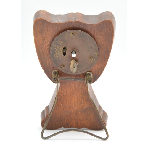 10 - An Art Nouveau silver and enamel oak easel clock, by J. Gloster, Birmingham 1907, with sinuous embos... 