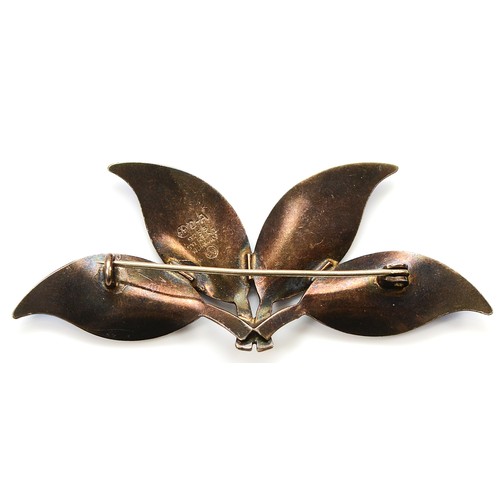 David Andersen, a 925 Norwegian silver and blue enamel four leaf