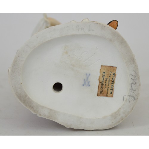 369 - Meissen; c. 19th century, a porcelain figural group depicting a Harlequin and Columbine dancing toge... 