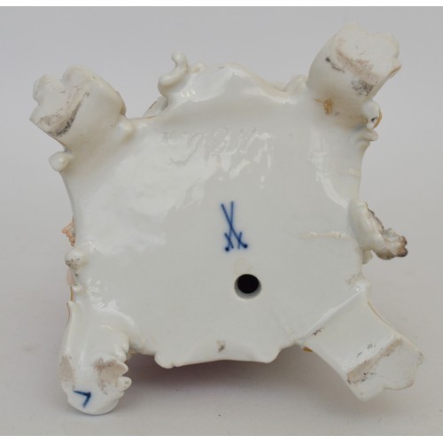 375 - Meissen; c. 1850-1900, the figurine Touch from The Five Senses series, depicting young lady dressed ... 