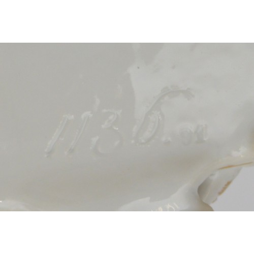 375 - Meissen; c. 1850-1900, the figurine Touch from The Five Senses series, depicting young lady dressed ... 