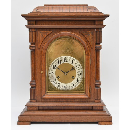 402 - Junghans, a 20th century oak Westminster chiming bracket clock, retailed by T.P. Wright, Holloway Ro... 