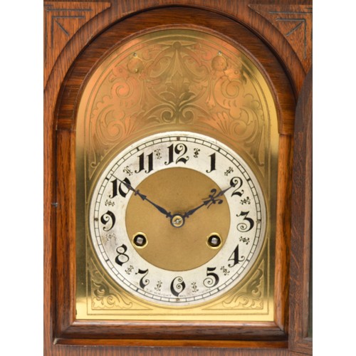 402 - Junghans, a 20th century oak Westminster chiming bracket clock, retailed by T.P. Wright, Holloway Ro... 