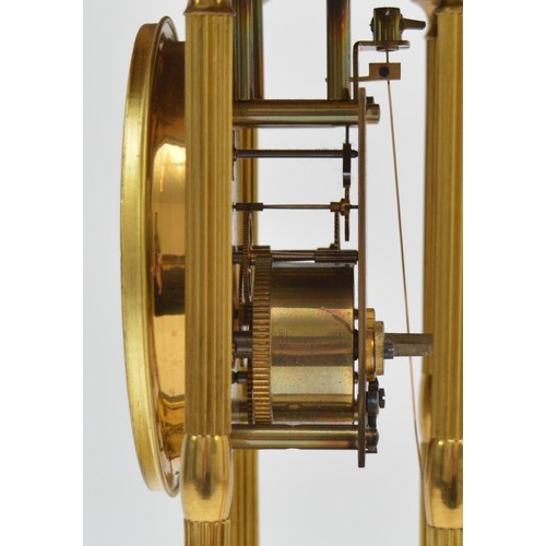 403 - Haller & Benzing, a German 20th century brass Bandstand anniversary mantel clock, off white dial wit... 