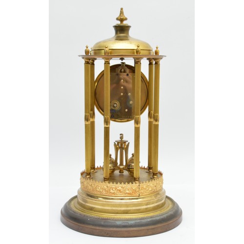 403 - Haller & Benzing, a German 20th century brass Bandstand anniversary mantel clock, off white dial wit... 