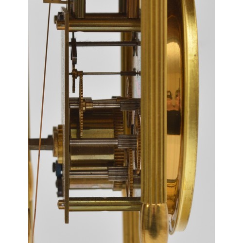 403 - Haller & Benzing, a German 20th century brass Bandstand anniversary mantel clock, off white dial wit... 