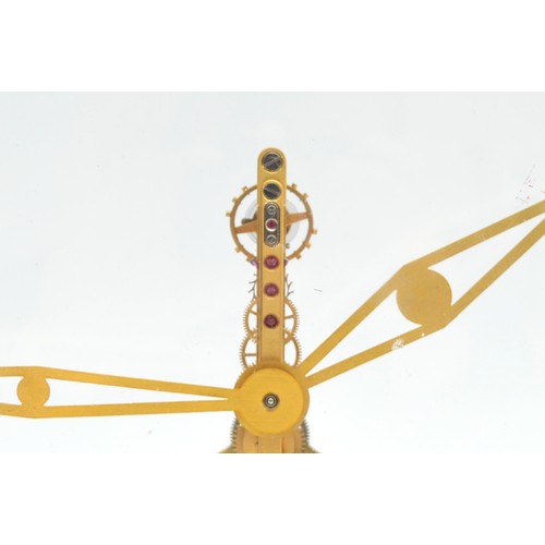 411 - Jaeger LeCoultre, a brass circular skeleton mantel clock, c.1960/70, ref 313, chapter ring with XII,... 