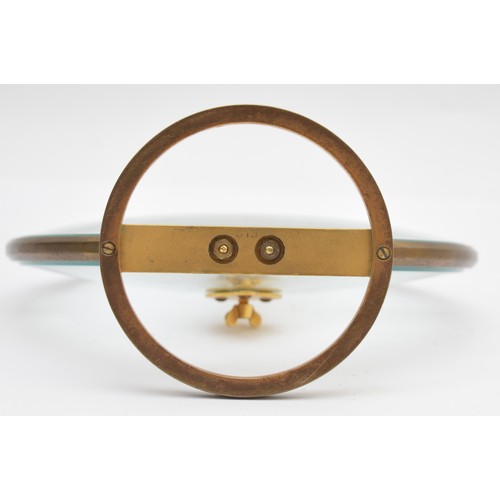 411 - Jaeger LeCoultre, a brass circular skeleton mantel clock, c.1960/70, ref 313, chapter ring with XII,... 