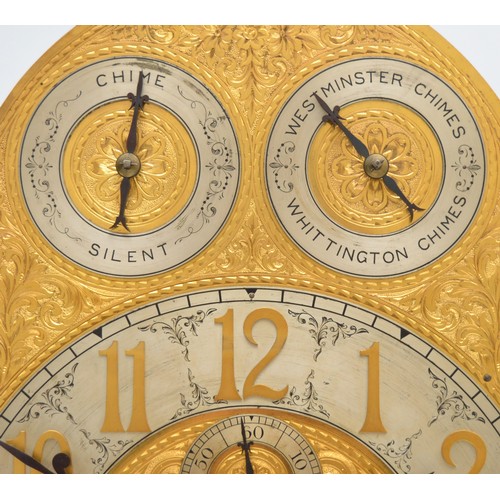 424 - Maples & Co., London, a fine late 19th century satinwood three train musical longcase clock, the 12