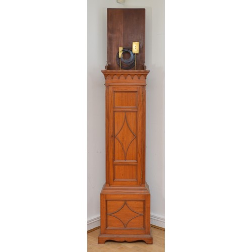 424 - Maples & Co., London, a fine late 19th century satinwood three train musical longcase clock, the 12