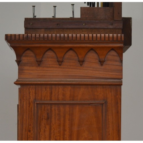424 - Maples & Co., London, a fine late 19th century satinwood three train musical longcase clock, the 12