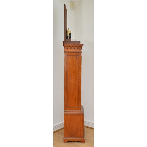 424 - Maples & Co., London, a fine late 19th century satinwood three train musical longcase clock, the 12