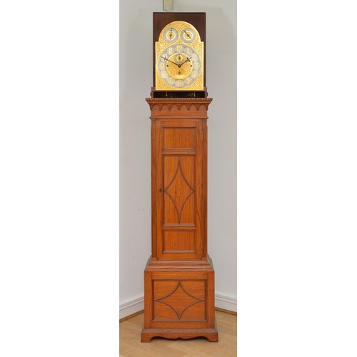 424 - Maples & Co., London, a fine late 19th century satinwood three train musical longcase clock, the 12