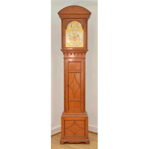 424 - Maples & Co., London, a fine late 19th century satinwood three train musical longcase clock, the 12