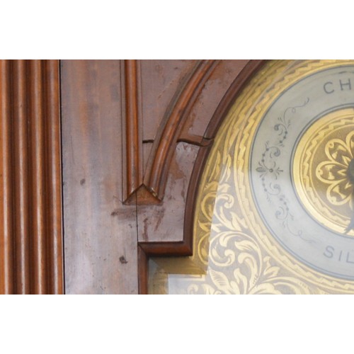 424 - Maples & Co., London, a fine late 19th century satinwood three train musical longcase clock, the 12