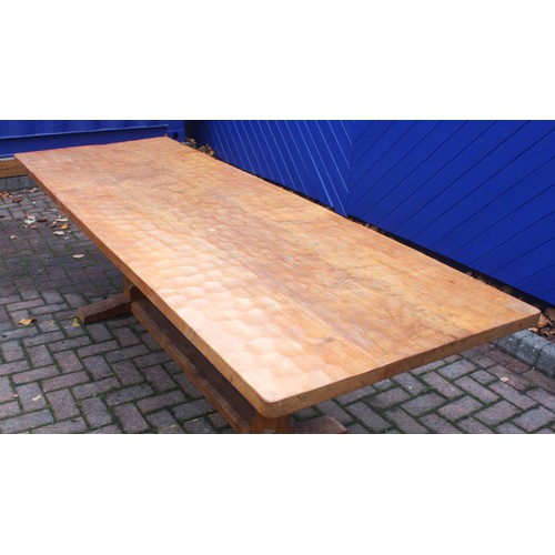'Rabbitman' Peter Heap, Wetwang; an oak dining table, the pegged ...