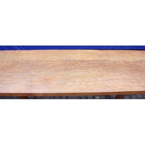 'Rabbitman' Peter Heap, Wetwang; an oak dining table, the pegged ...