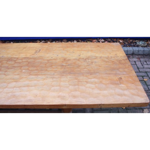 'Rabbitman' Peter Heap, Wetwang; an oak dining table, the pegged ...