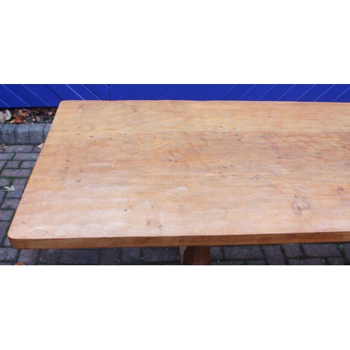 'Rabbitman' Peter Heap, Wetwang; an oak dining table, the pegged ...