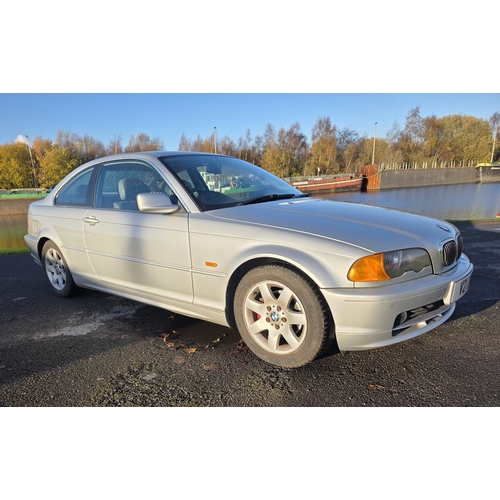 1999 BMW 323Ci SE automatic, 2500cc. Registration number V2 CKP. VIN number WBABM32040EE92160.
Sold with the V5C, MOT until November 2026, one key, service history, two owners, 58,456 miles.
BMW launched the E46 3-Series in November 1997 with first deliveries in April 1998. The body shell of the E46 was claimed by BMW to be 70% more rigid than its E36 predecessor with aluminium used for an increased quantity of suspension components. The 170bhp 2.5-litre 323i Coupe uses a straight six-cylinder engine, with the sports pack suspension standard on the Coupe, with sports leather seats.
Compared to the E46 Saloon, the Coupe is lower by 46mm, longer by 17mm and wider by 18mm. The windscreen raked back a further two degrees and the rear window slope steeper, making the Coupe roof both shorter and flatter. The mirrors are broader and lower in profile, with five knuckle-like fins atop each, designed to reduce wind noise. Sport Suspension is standard, lowering the ride height by 15mm. To assist loading, 60/40 split-folding rear seats can be unlocked from the boot.
KCP was ordered by its first owner in Titan silver with a grey leather interior, automatic gearbox and rear parking warning from BMW at a cost off £29,375. It has seven stamps in the service book (6 BMW), the last in 2011 at 40,999 miles, and has recently been recommissioned with a new battery, front discs and pads, brake pipes, second hand callipers and service at a cost of £647, receipt on file.
In 2017 it was parked up and our vendor bought it in 2019, using it sparingly until he parked it up in 2021. It has now been recommissioned for the auction.
It comes with the original purchase receipt, full booklet pack, service sheets from BMW and one key. It should be noted that there is an outstanding recall noted on DVLA; this is a free BMW recall.