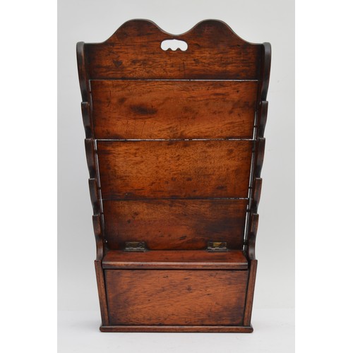 A 19th century style mahogany spoon/knife rack, wall mounted or ...