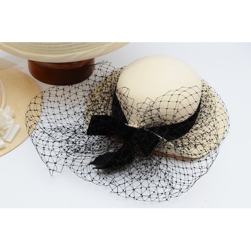 Frederick Fox for Harrods, purple velvet hat with pin and  display picture 3