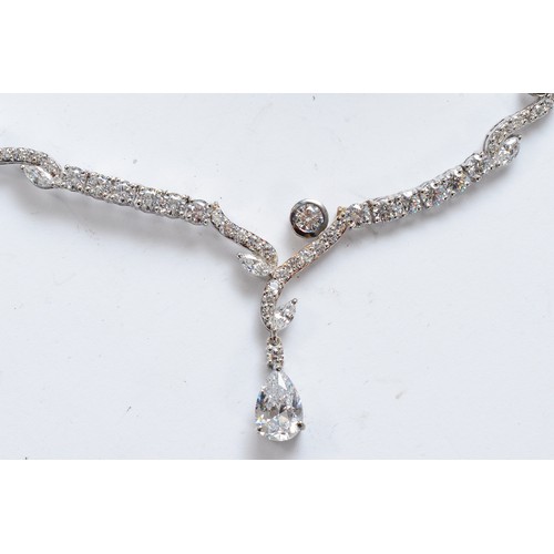 15 - A 925 silver Swarovski zirconia necklace, 30g