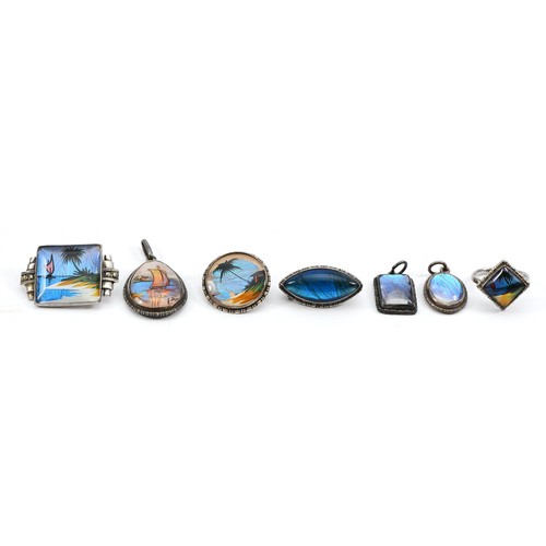 Thomas Lee Mott, two silver butterfly wing brooches and a silver ...