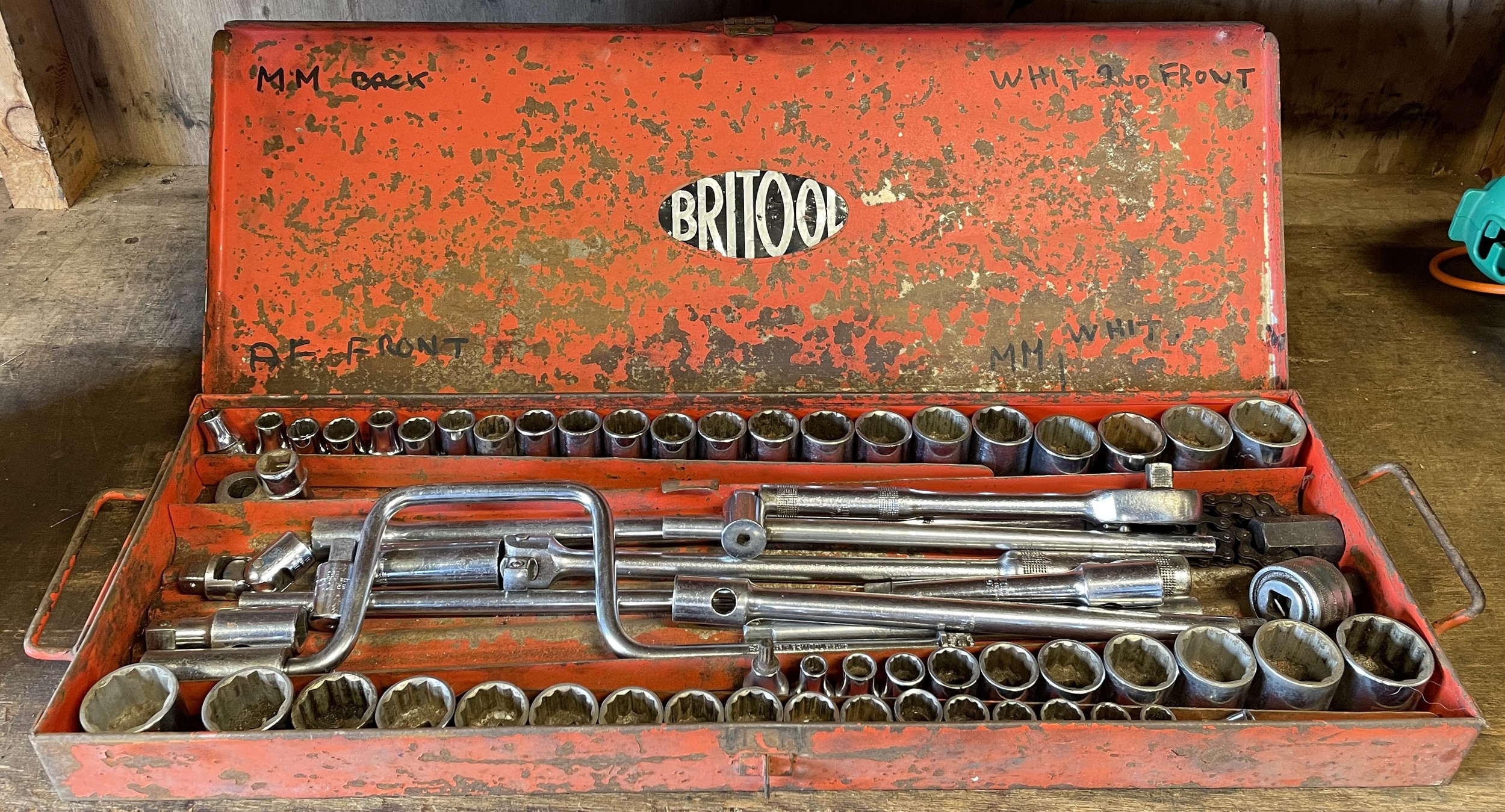 A cased Britool socket set 10mm-37mm.